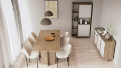 CBA Leda Ausziehbarer Esstisch - 160/200x90x74cm - Eiche Dekor