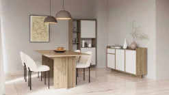CBA Leda Ausziehbarer Esstisch - 160/200x90x74cm - Eiche Dekor