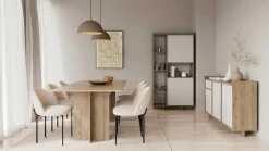 CBA Leda Ausziehbarer Esstisch - 160/200x90x74cm - Eiche Dekor