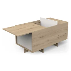 CBA Leda Couchtisch - 48x91x50cm - mit Ablage - Eiche Dekor