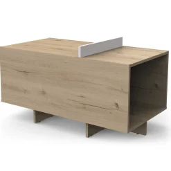 CBA Leda Couchtisch - 48x91x50cm - mit Ablage - Eiche Dekor