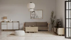 CBA Leda Couchtisch - 48x91x50cm - mit Ablage - Eiche Dekor
