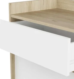 Leda Sideboard - 157x36x82cm - 3 Türen und 1 Schublade - weiß/Eiche Dekor