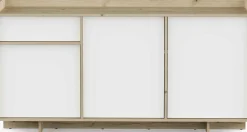 Leda Sideboard - 157x36x82cm - 3 Türen und 1 Schublade - weiß/Eiche Dekor