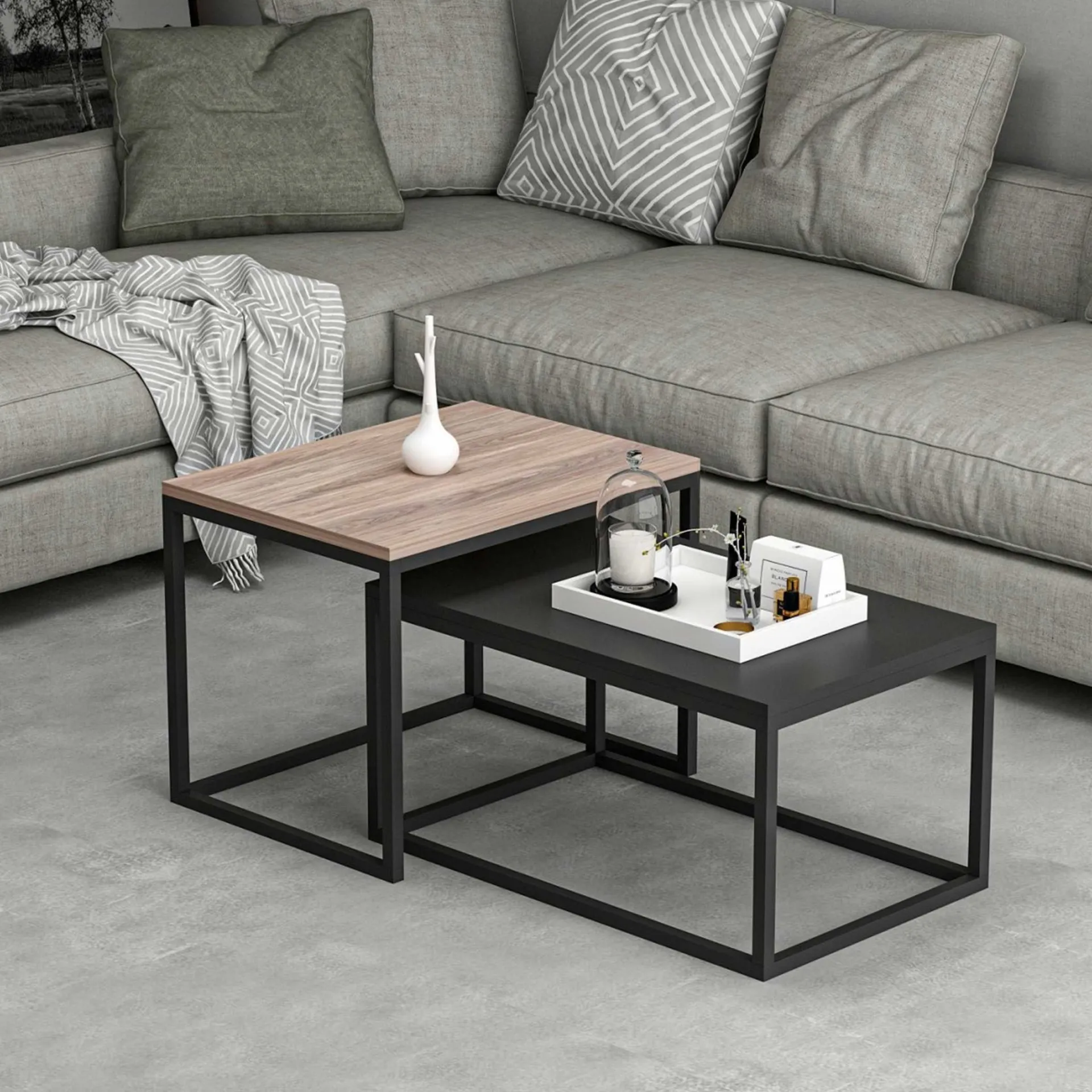 Emob Leka Couchtisch | 100 % MELAMIN | Schwarz