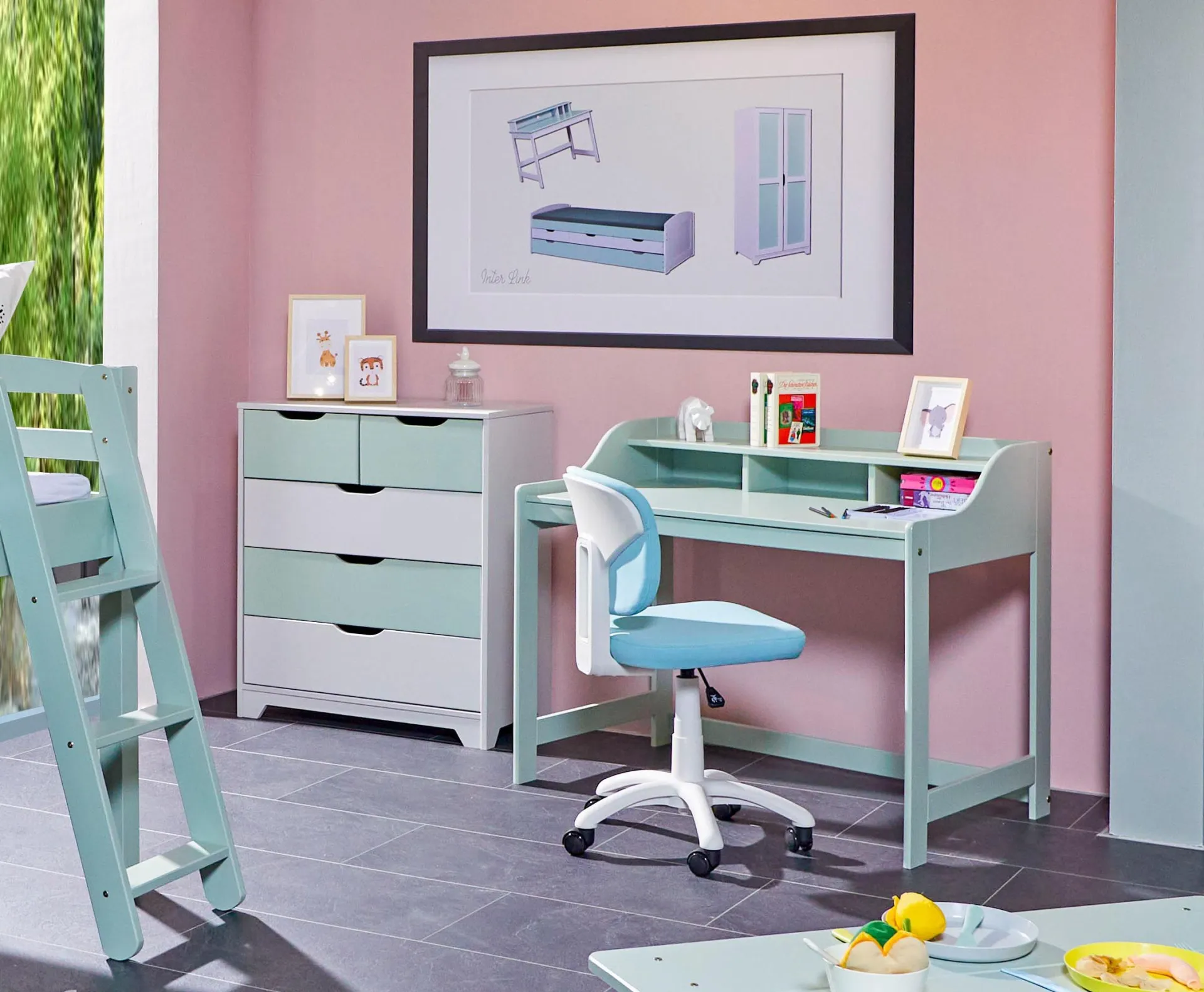 Kinder Interlink Lerneinheit Conversation | 110 x 68,4 x 90,6 cm | Farbe: Pastell