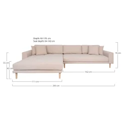 House Nordic Lido Lounge Sofa - Linke Seite in Sand