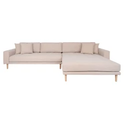 House Nordic Lido Lounge Sofa - WAAR | Sand, 4 Kissen, Holzbeine