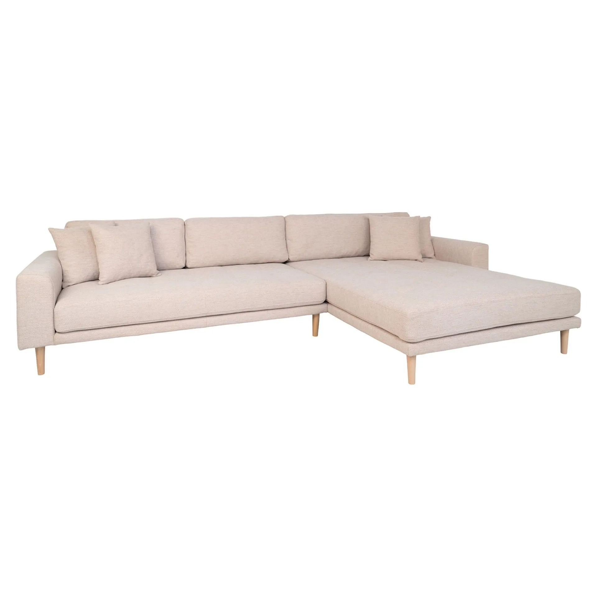 House Nordic Lido Lounge Sofa - WAAR | Sand, 4 Kissen, Holzbeine