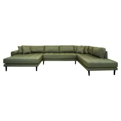 House Nordic Lido Olive U-Sofa Open End mit 4 Kissen