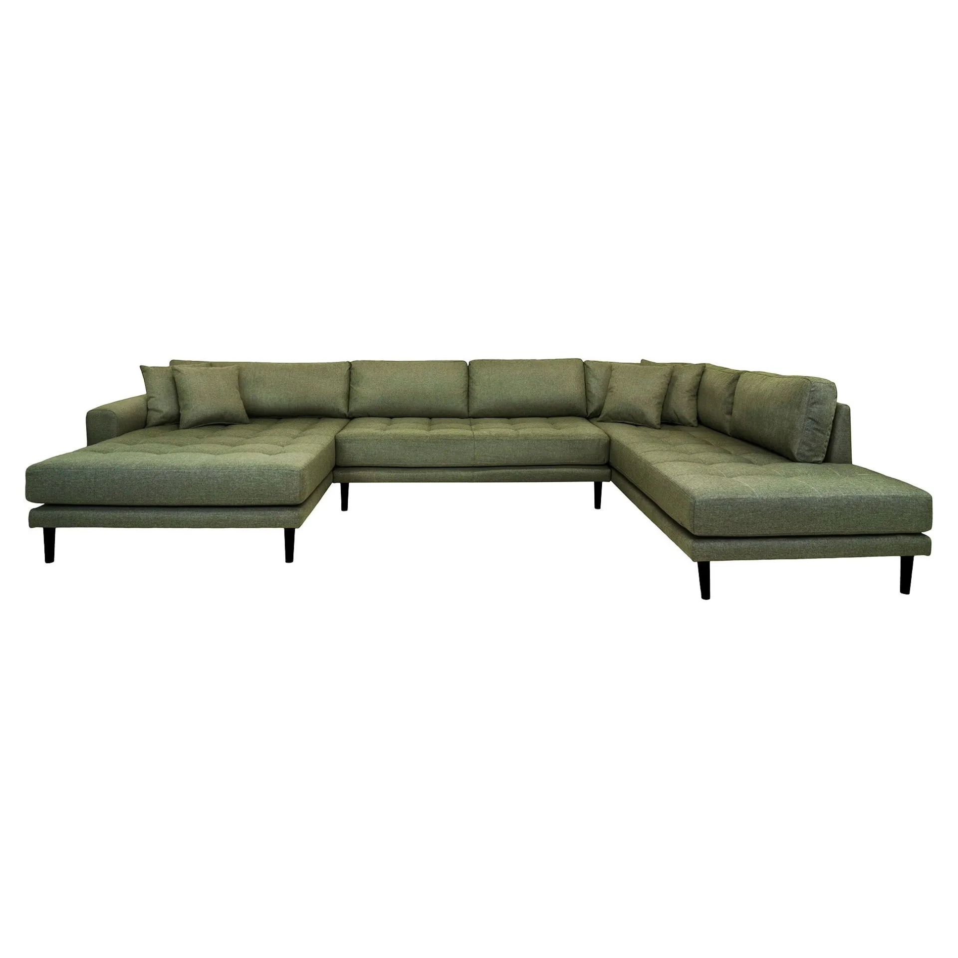 House Nordic Lido Olive U-Sofa Open End mit 4 Kissen