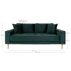 House Nordic Lido 2.5 Sitzer Sofa in dunkelem Samt
