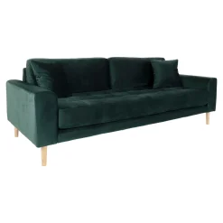 House Nordic Lido 3-Sitzer Sofa - 210x93x76cm - dunkeler Velours