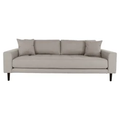House Nordic Lido Stone 3-Sitzer Sofa mit schwarzen Holzbeinen