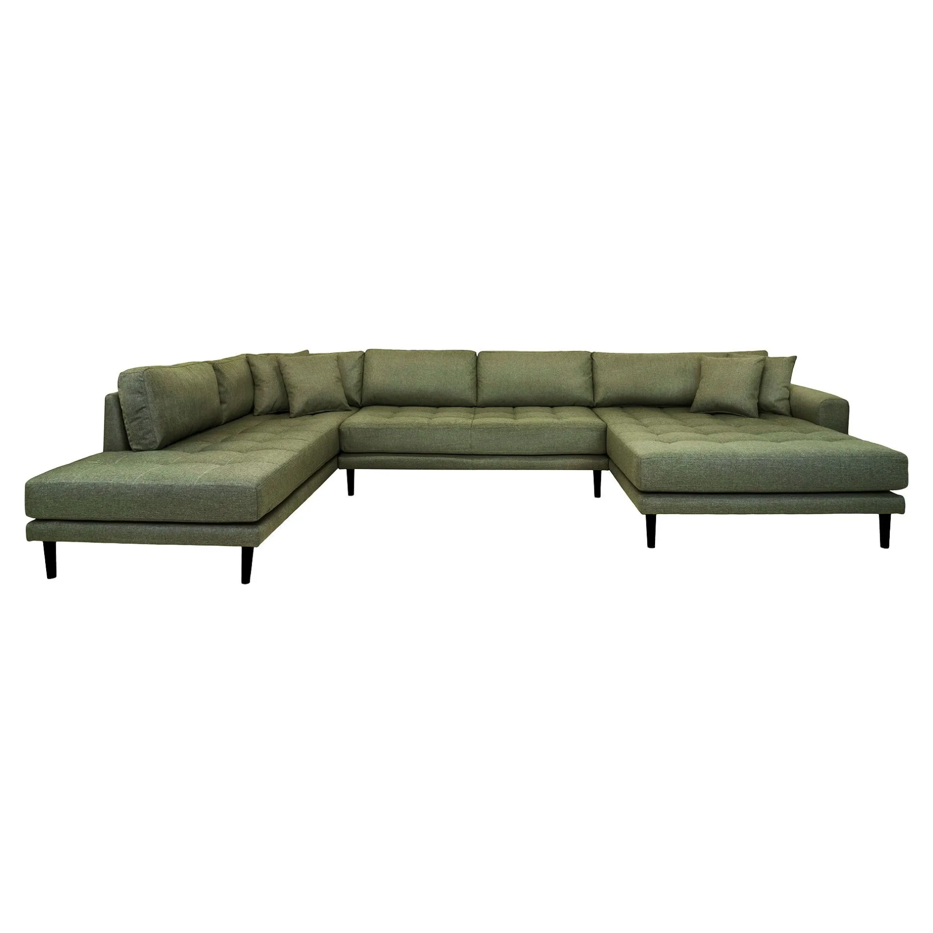 House Nordic Lido U-Sofa Open End - Oliv mit 4 Kissen
