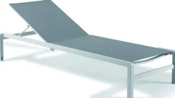 Gescova Liegestuhl Dolce - Aluminium mattweiß, Textilene grau