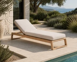 Gescova Liegestuhl Island - Massiv Teakholz - 208x72x43 cm -