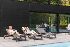 Gescova Liege Tremezzo Aluminium Anthrazit Textilene Dunkelgrau - Verstellbar - Mobil