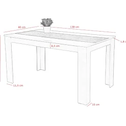 Hela Lillie Esstisch 140x80 cm-/Beton