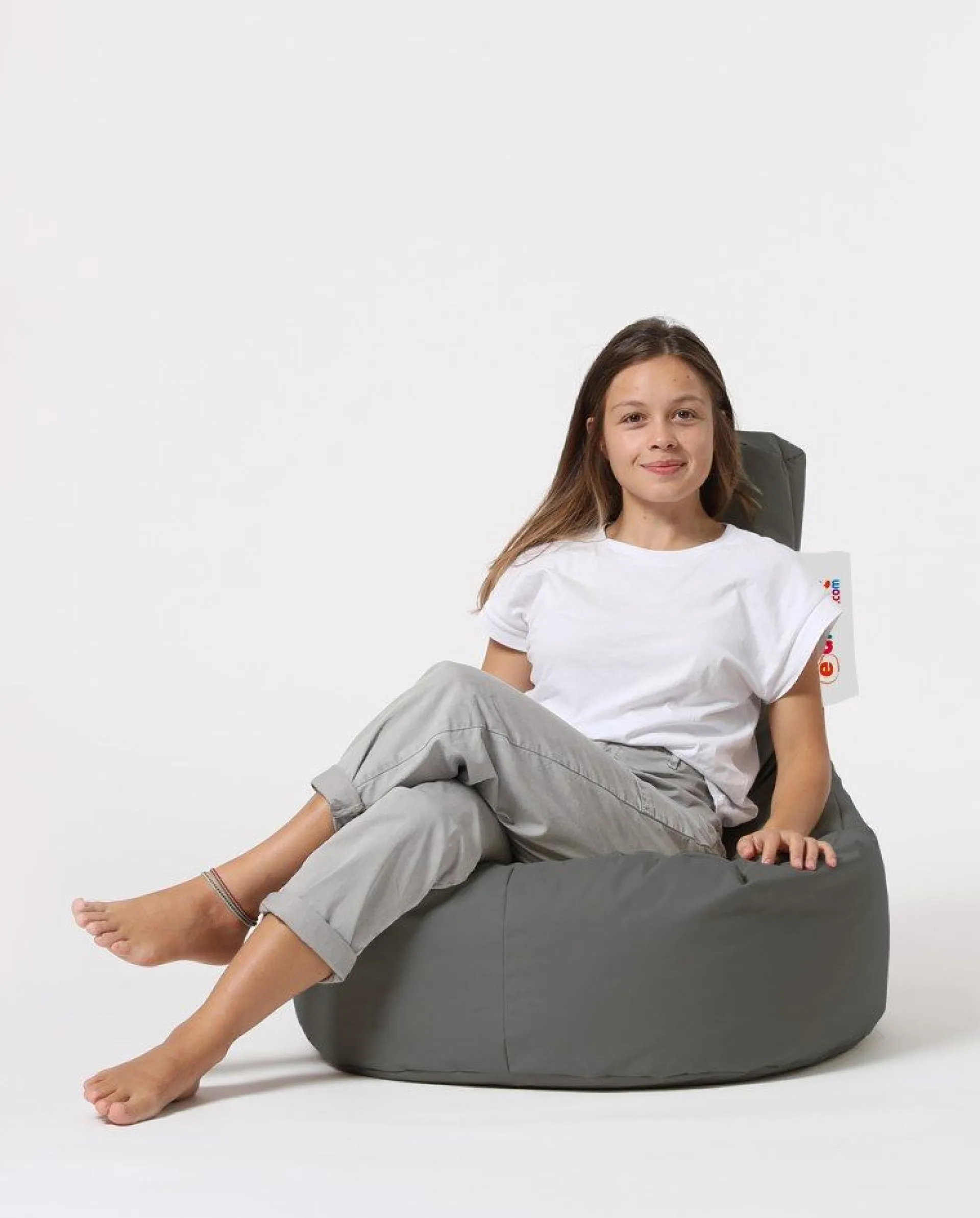 Emob Lina Garten-Sitzsack | Wasserdichter Polyesterstoff | Dunkel