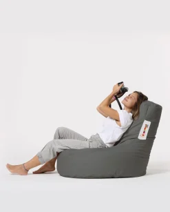 Emob Lina Garten-Sitzsack | Wasserdichter Polyesterstoff | Dunkel