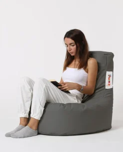 Emob Lina Garten-Sitzsack | Wasserdichter Polyesterstoff | Dunkel