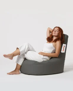 Emob Lina Garten-Sitzsack | Wasserdichter Polyesterstoff | Dunkel