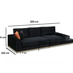 Emob Line 4-Sitzer-Sofa | BUCHENHOLZ / SPANPLATTE | , Gold