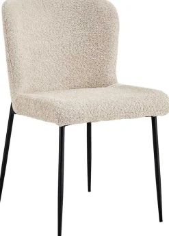 Rousseau Lisa Bouclé Stuhl - Metallbeine, H 85 x B-L 50 x T-P 62 cm