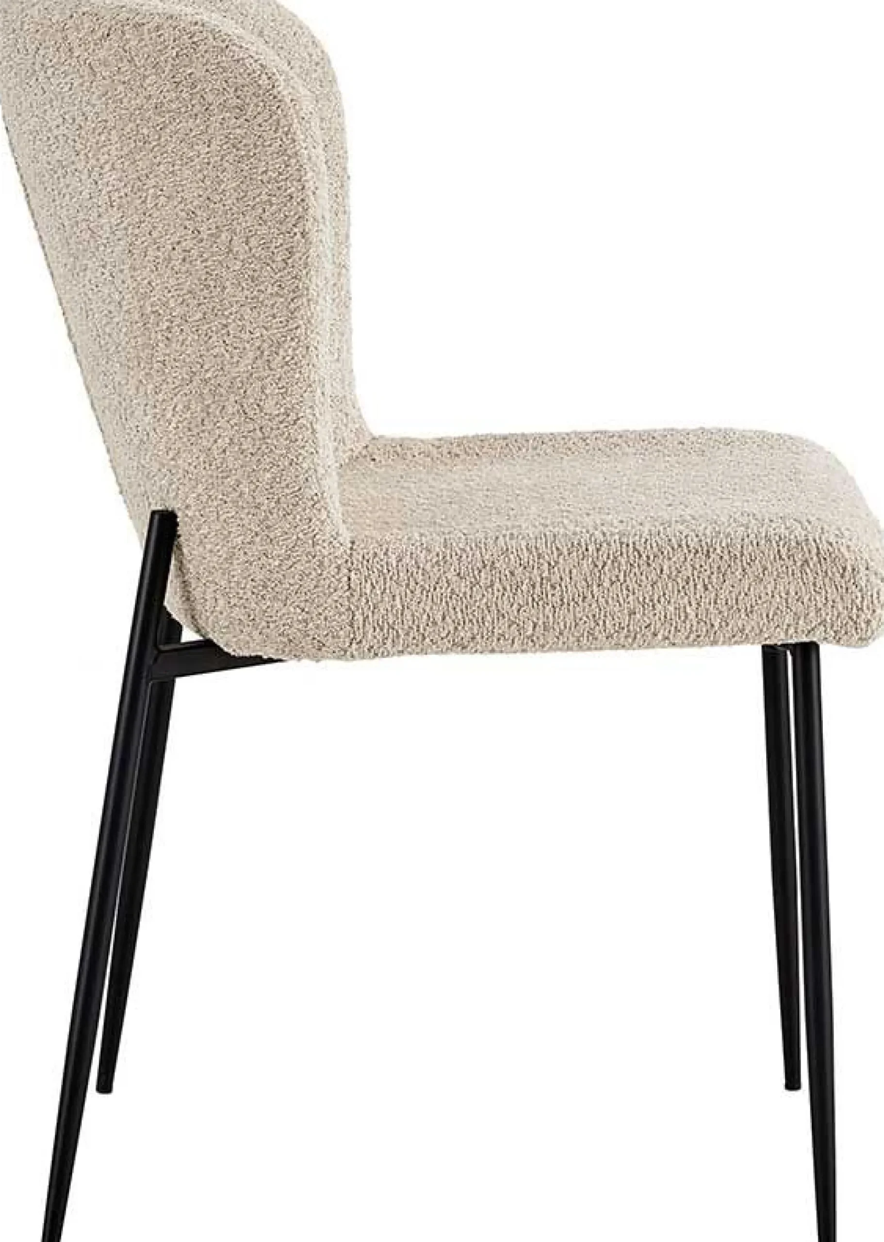 Rousseau Lisa Bouclé Stuhl - Metallbeine, H 85 x B-L 50 x T-P 62 cm