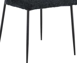 Rousseau Lisa Bouclé Dunkelgrauer Stuhl - Metallbeine, H 85 x B-L 50 x T-P 62 cm