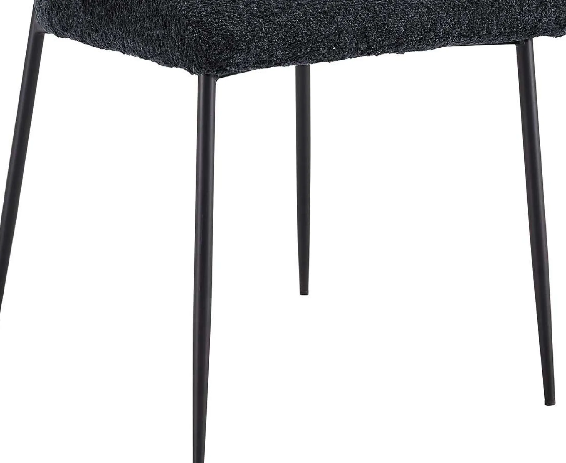 Rousseau Lisa Bouclé Dunkelgrauer Stuhl - Metallbeine, H 85 x B-L 50 x T-P 62 cm