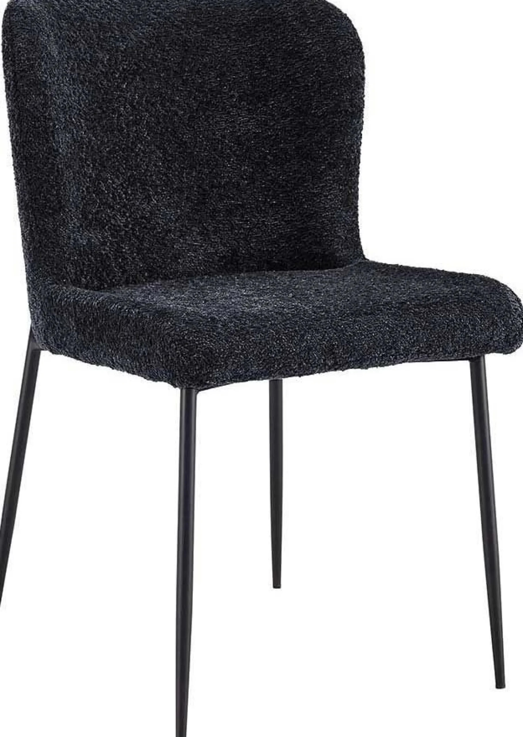 Rousseau Lisa Bouclé Dunkelgrauer Stuhl - Metallbeine, H 85 x B-L 50 x T-P 62 cm