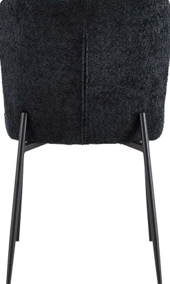 Rousseau Lisa Bouclé Dunkelgrauer Stuhl - Metallbeine, H 85 x B-L 50 x T-P 62 cm