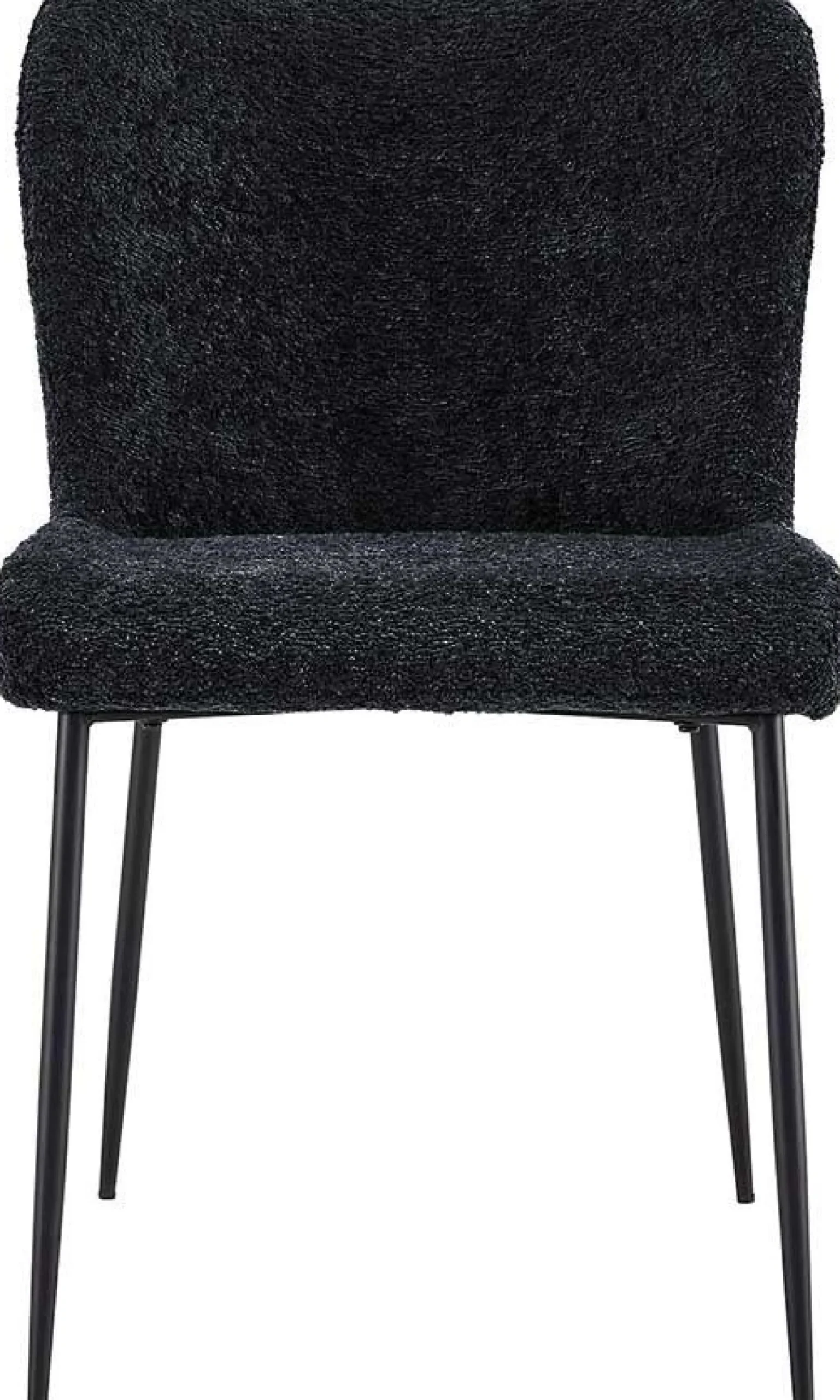 Rousseau Lisa Bouclé Dunkelgrauer Stuhl - Metallbeine, H 85 x B-L 50 x T-P 62 cm