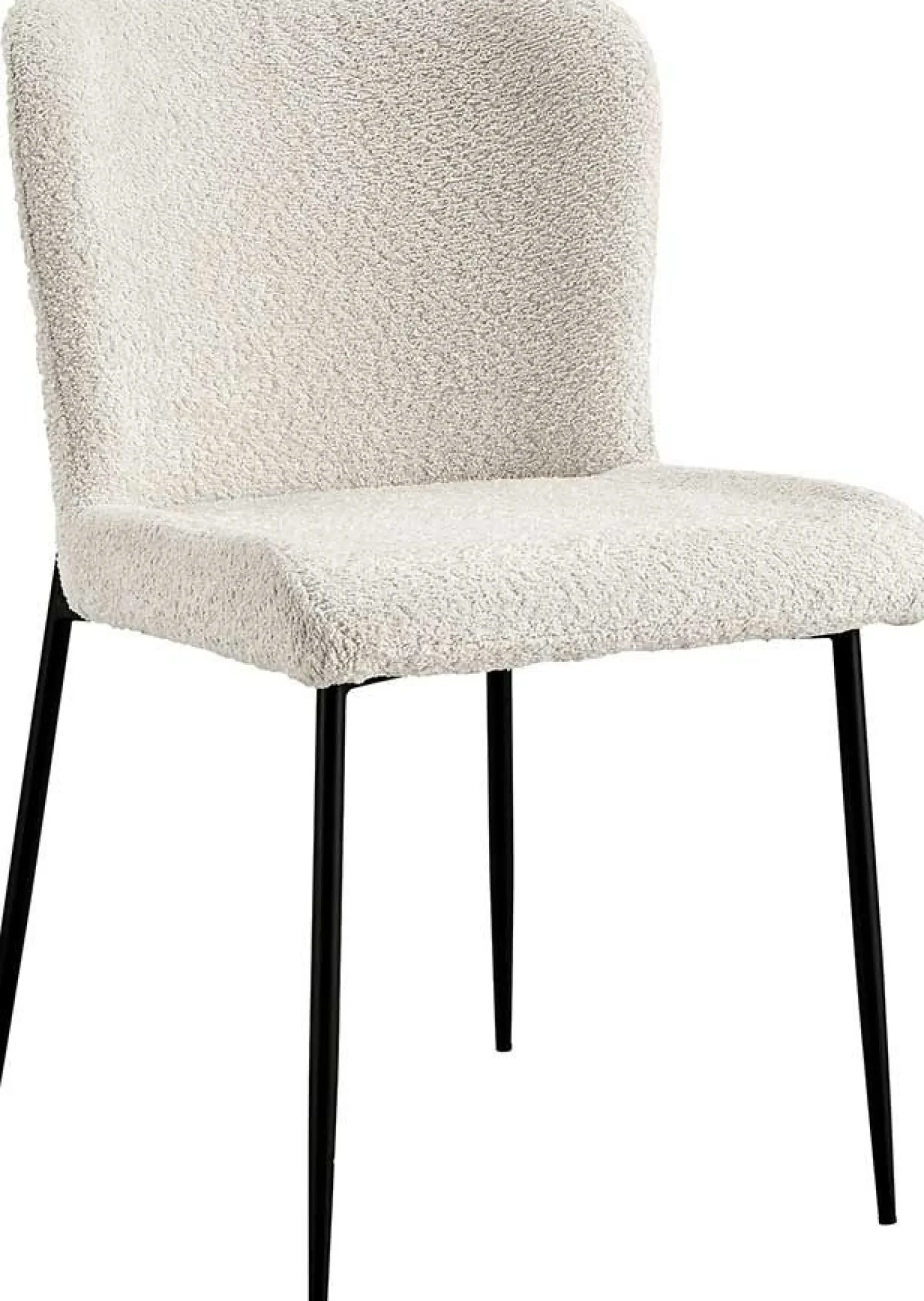 Rousseau Lisa Bouclé Ecru Stuhl - Metallbeine, H 85 x B-L 50 x T-P 62 cm
