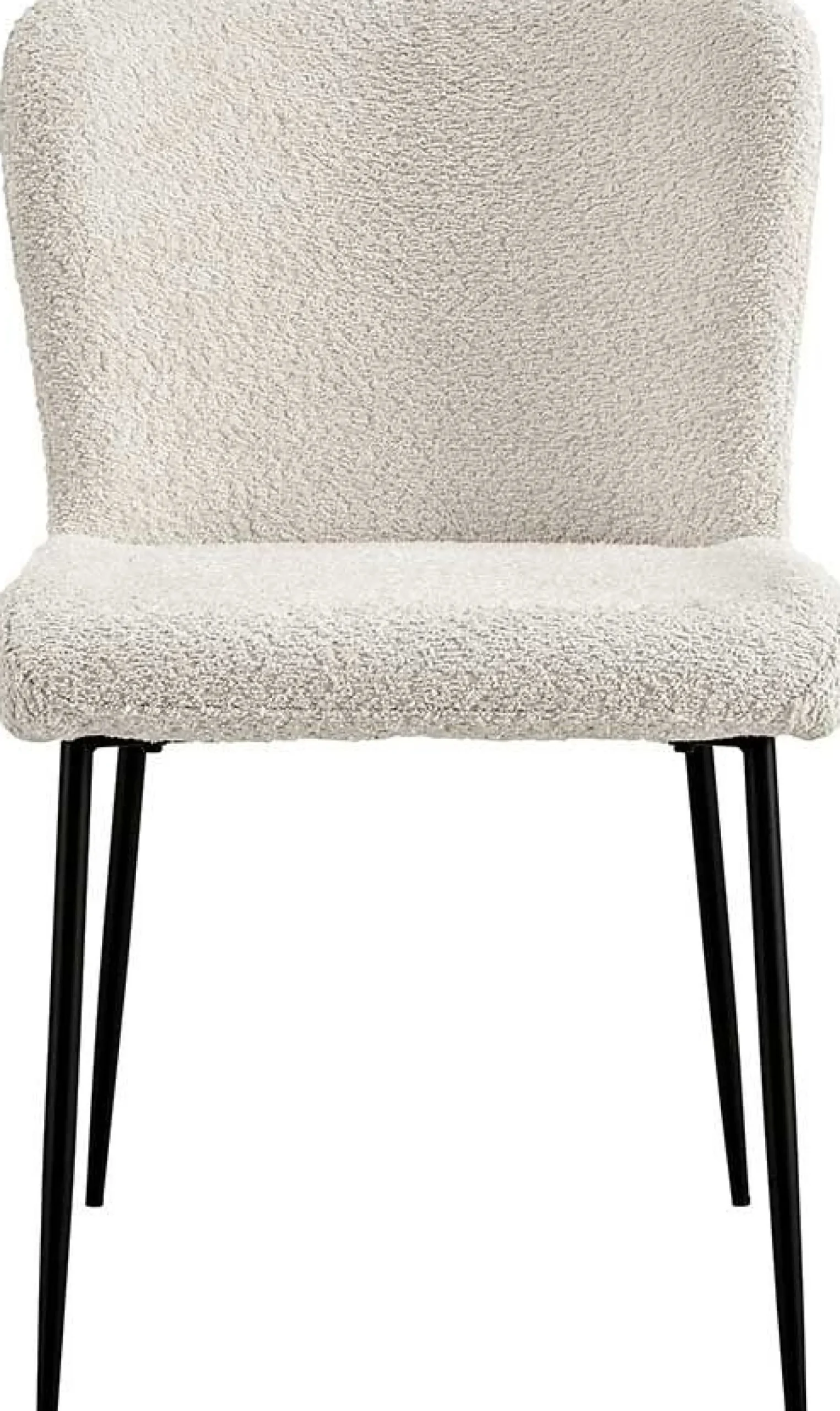 Rousseau Lisa Bouclé Ecru Stuhl - Metallbeine, H 85 x B-L 50 x T-P 62 cm