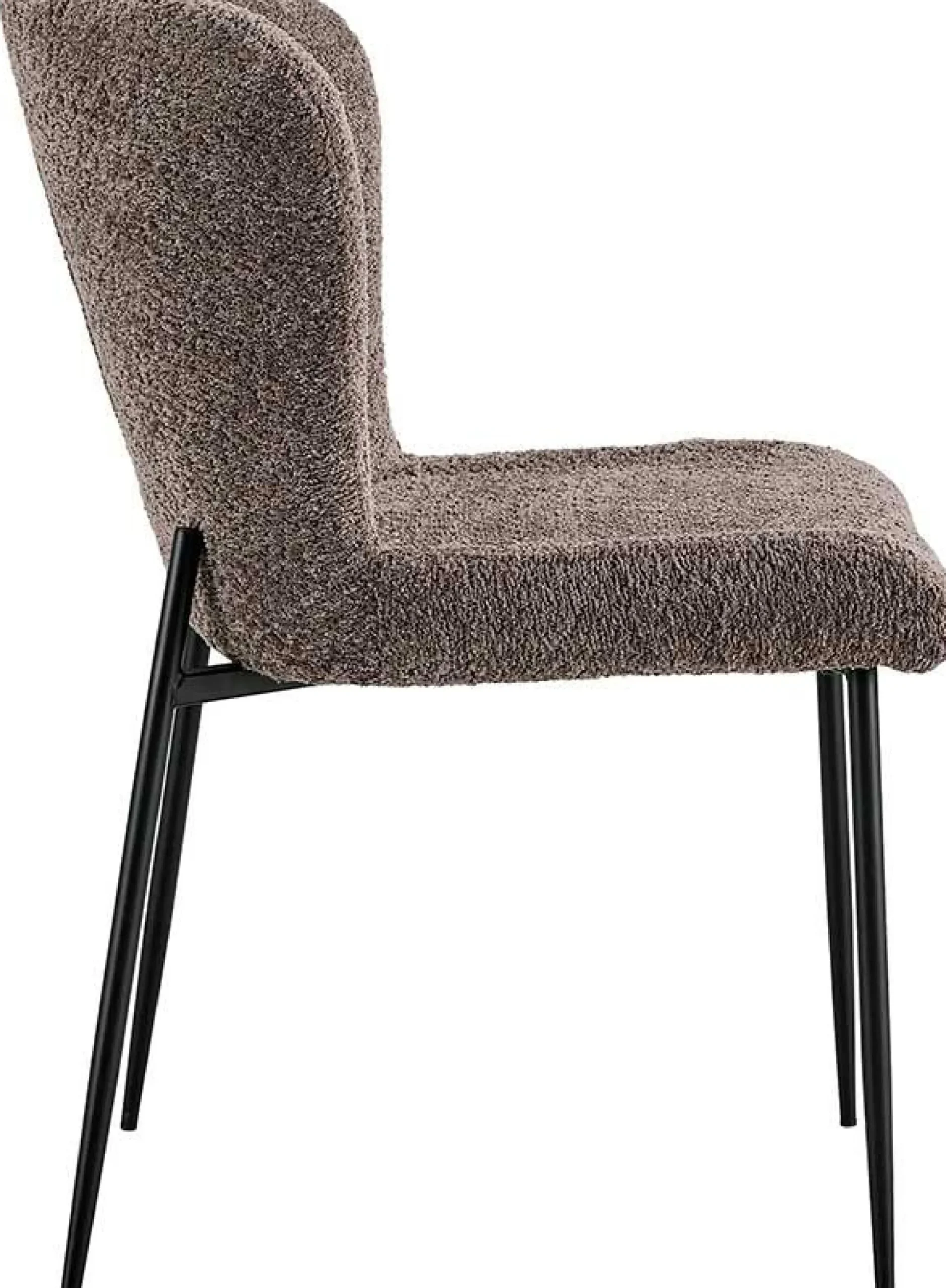 Rousseau Lisa Bouclé Sandfarbener Stuhl - Metallbeine, H 85 x B-L 50 x T-P 62 cm
