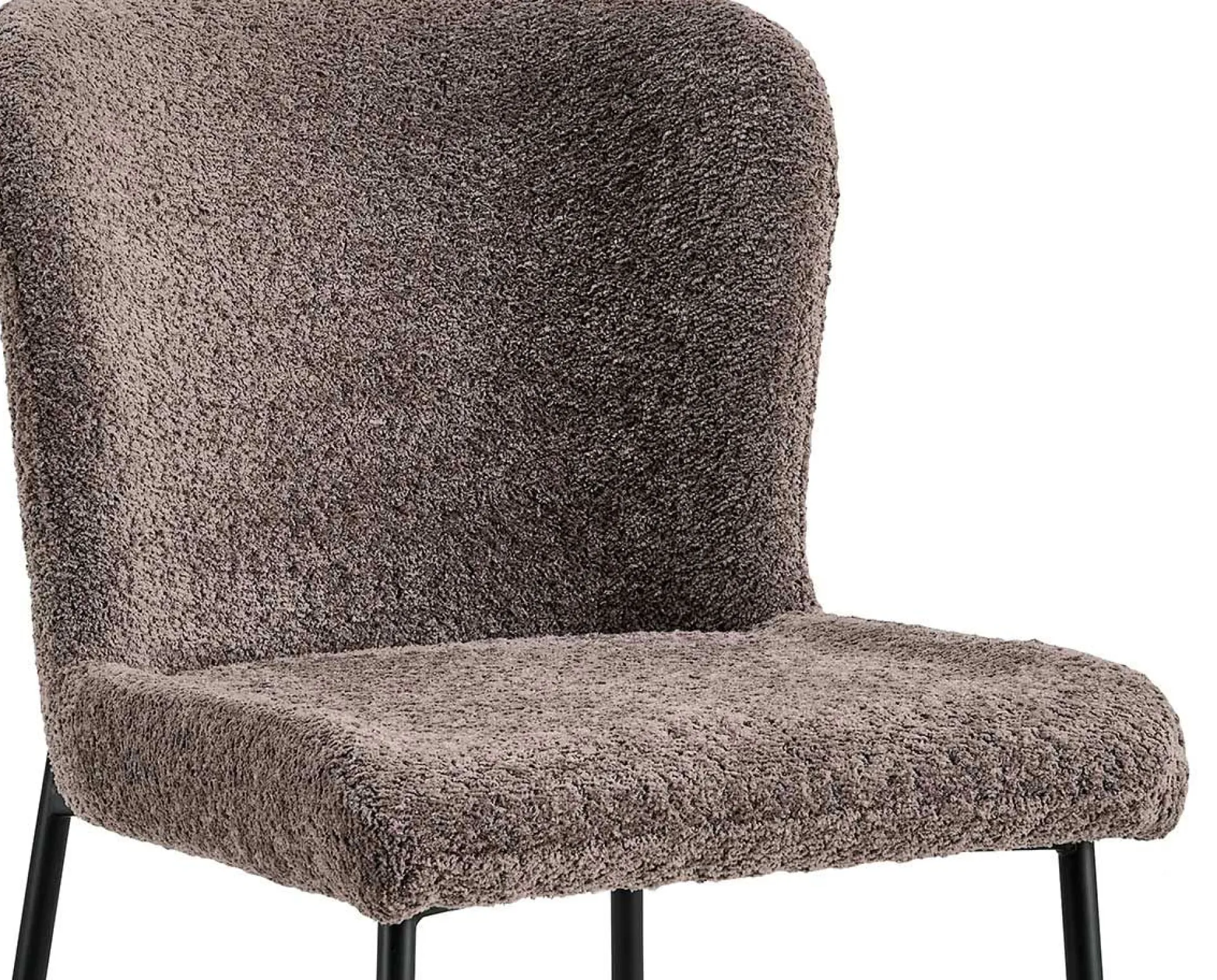 Rousseau Lisa Bouclé Sandfarbener Stuhl - Metallbeine, H 85 x B-L 50 x T-P 62 cm