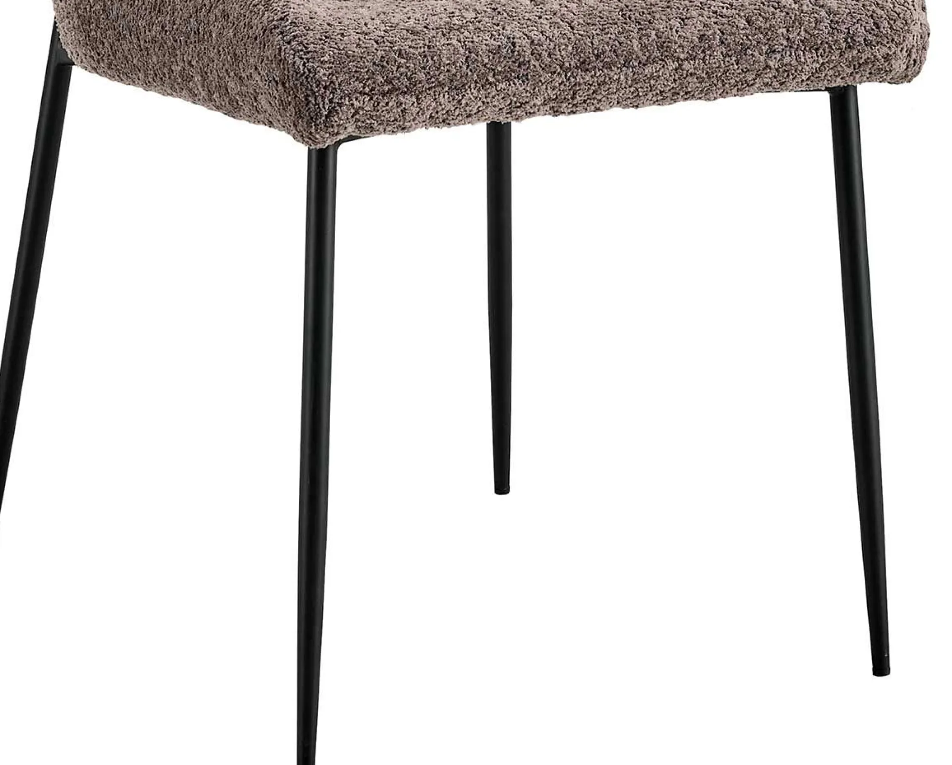 Rousseau Lisa Bouclé Sandfarbener Stuhl - Metallbeine, H 85 x B-L 50 x T-P 62 cm