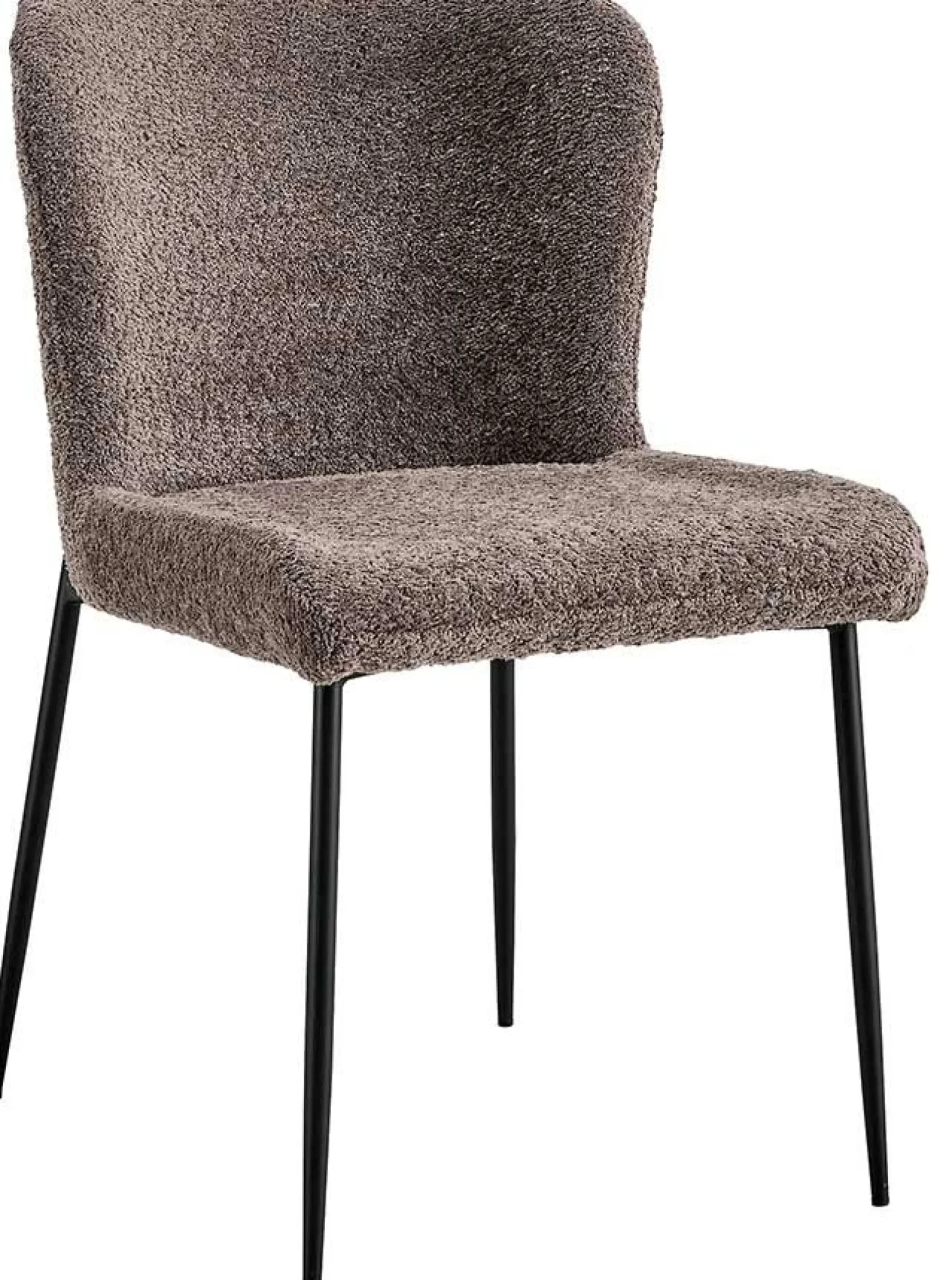 Rousseau Lisa Bouclé Sandfarbener Stuhl - Metallbeine, H 85 x B-L 50 x T-P 62 cm