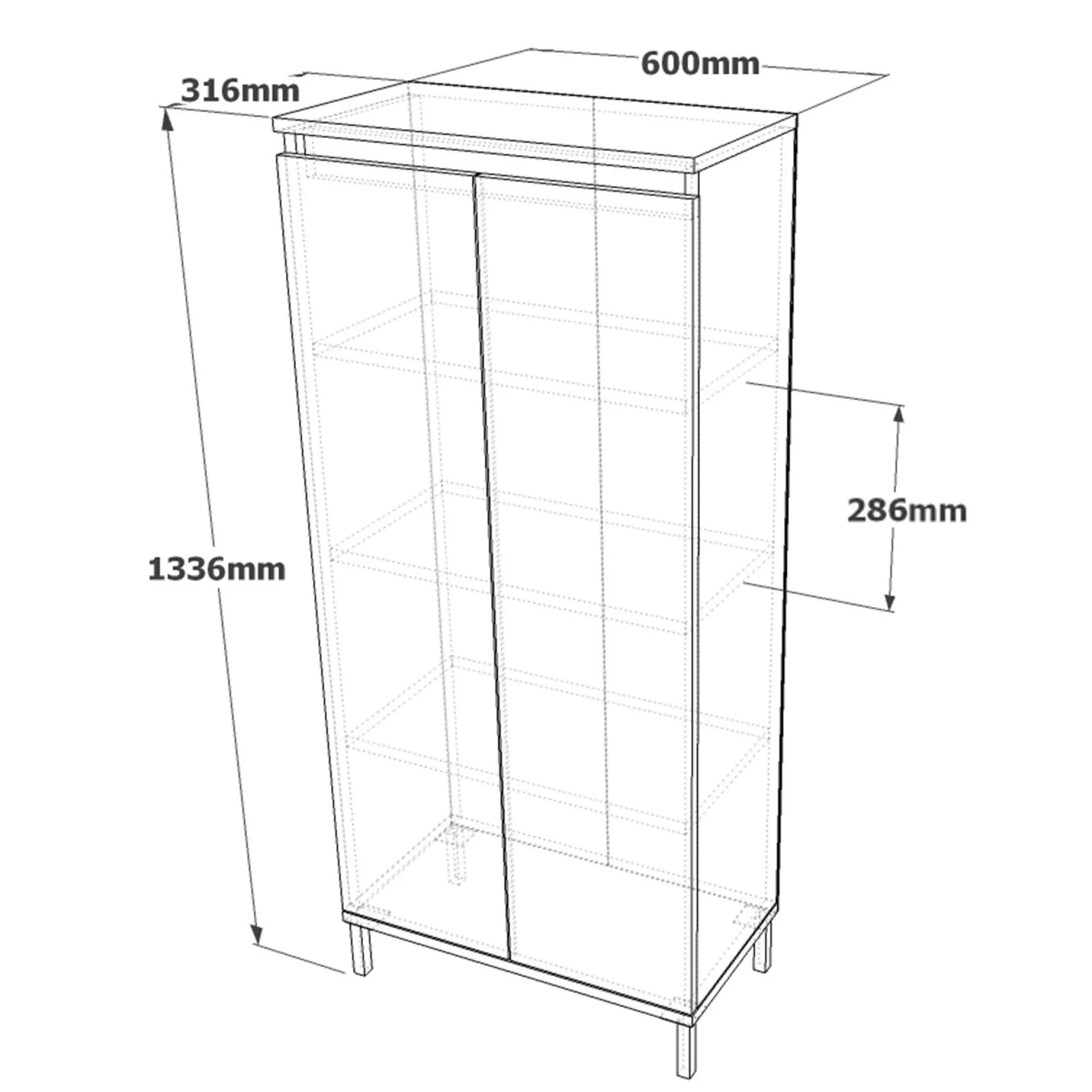 Locelso Mehrzweckschrank 60cm Braun Anthrazit