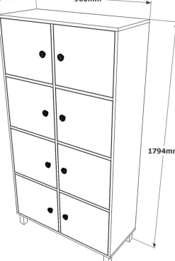 Locelso Mehrzweckschrank | 18mm Stärke | Nussbaum Anthrazit