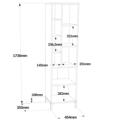 Locelso Mehrzweckschrank Weiß Melamin 18mm Dicke Metallrahmen