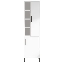 Locelso Mehrzweckschrank Weiß Melamin 18mm Dicke Metallrahmen
