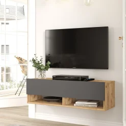Locelso TV Stand | 100% Melamin | Anthrazit | Schwebend | 100x29cm