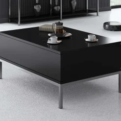 Emob Lord Couchtisch | 100 % MELAMIN | Schwarz, Silber