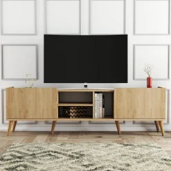 Lotus TV-Ständer | 100 % MELAMIN | Eiche