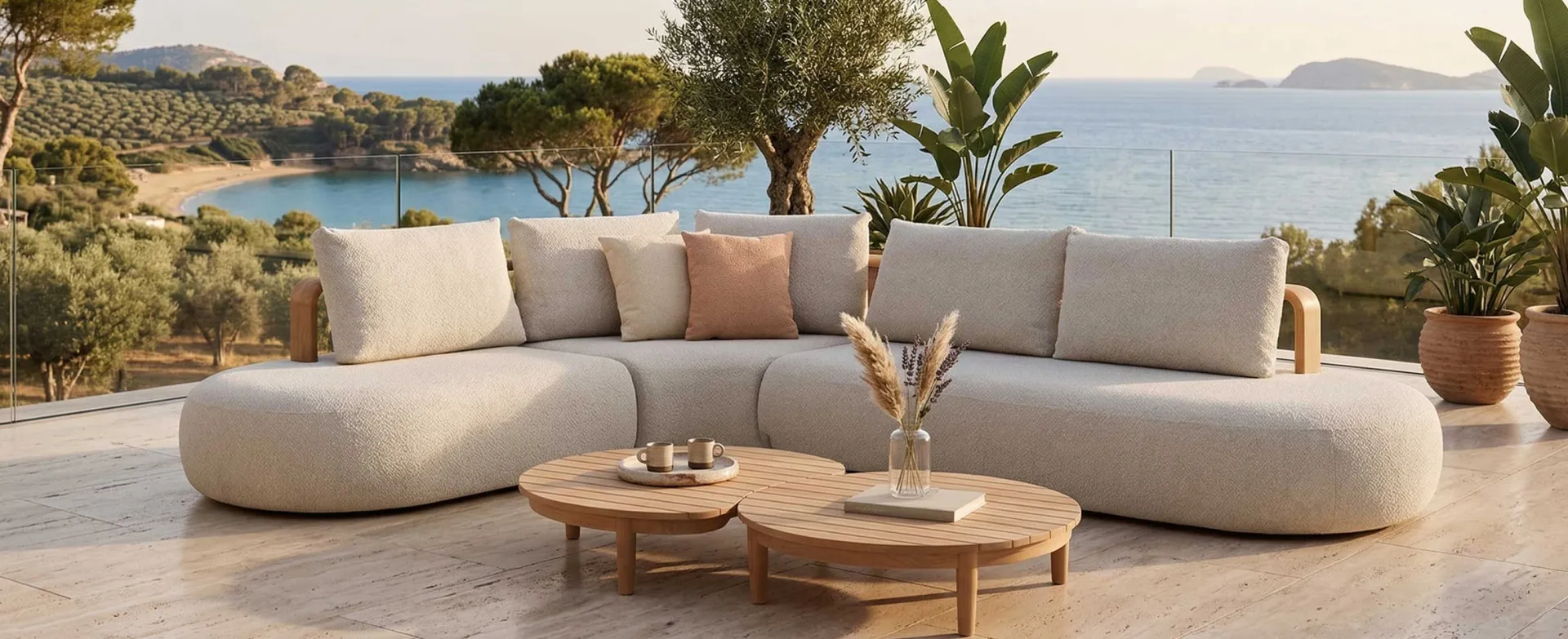 Gescova Loungeset Garten Mila - Hell - Textilene