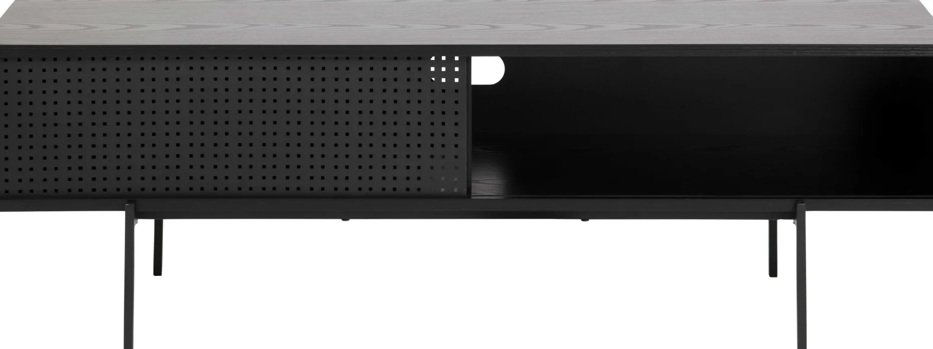 Lowboard Angus 140 cm mit Schiebetür - schwarz